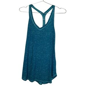 Lululemon Fast Lane Singlet in the Foli Manifesto Bali Breeze Tofino Teal sz 10